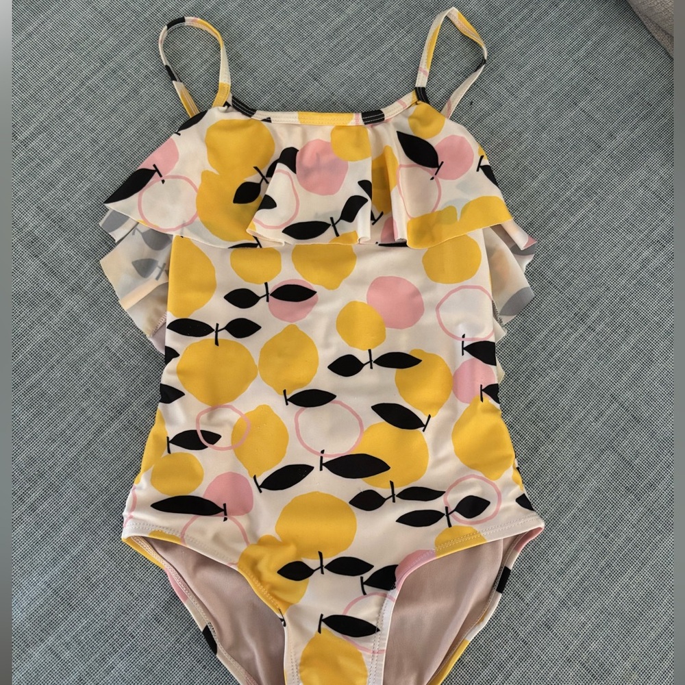 VGUC Tea Collection lemon swimsuit one piece size 8. Still stretchy and vibrant!